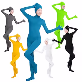 Zentai-drakter Catsuit Huddrag Barne Voksne Lycra Cosplay-kostymer Alle Helfarge / Trikot / Heldraktskostymer / Ansikt åpent / Stadie / Fest / Trikot / Heldra