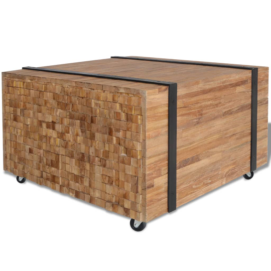 vidaXL sidebord teaktræ 60 x 60 x 38 cm