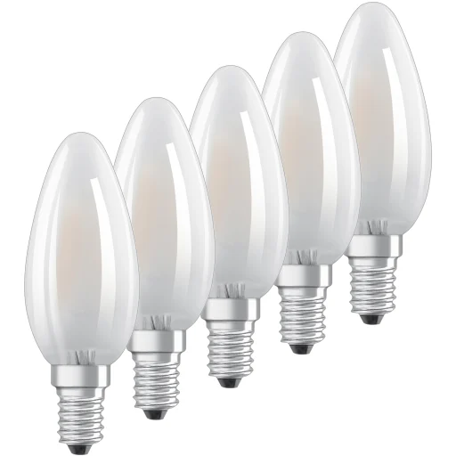 Osram Retro LED Kerte 4W/827 (40W) E14 Mat - Pakke av 5 stk.