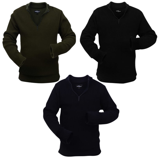 vidaXL Pullovers til mænd 3 stk Navyblå/Militærgrøn/Sort størrelse XL