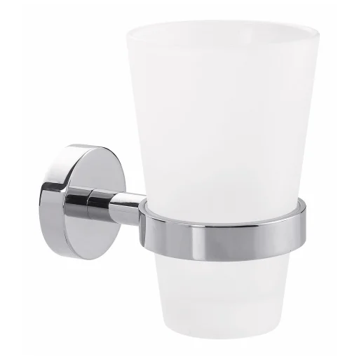 Tesa Smooz tannbørstekrus, satinert glass/krom