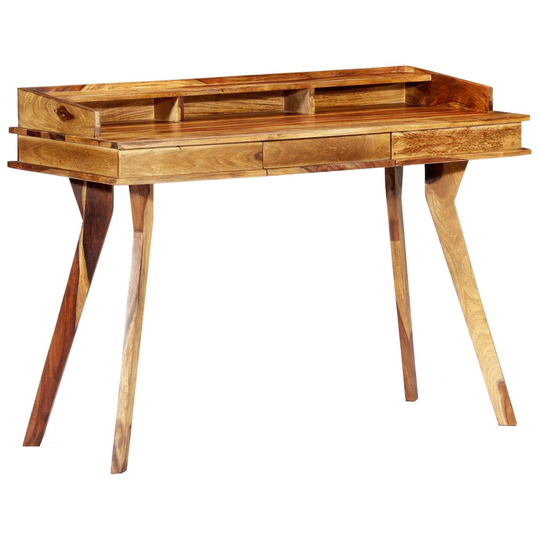 vidaXL skrivebord 115 x 50 x 85 cm massivt sheeshamtræ