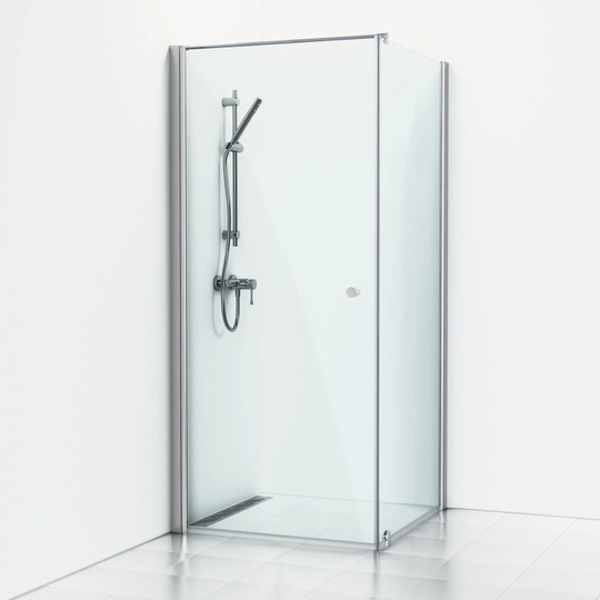Svedbergs Skoga Dusjhjørne Kombi (Vegg+dør) - Klart Glass Krom / 83x90cm