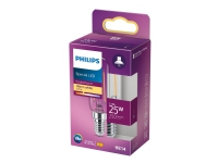 Philips - LED-lyspære - klar finish - E14 - 2.1 W (tilsvarende 25 W) - klasse E - varmt hvidt lys - 2700 K - gennemsigtig