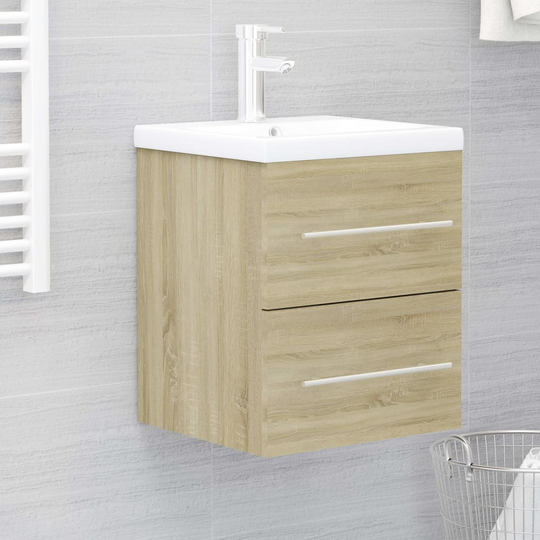 vidaXL vaskeskab 41x38,5x48 cm spånplade sonoma-eg