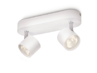 Philips MyLiving - Væglampe - LED x 2 - total: 8 W - varmt hvidt lys - 2700 K - hvid