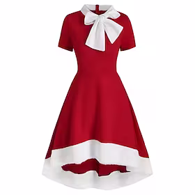 swingkjole for kvinner vintagekjole minikjole grønn lilla rød kortermet fargeblokk lappeteppe vinter høst høst rund hals 2022 s m l xl xxl 3xl