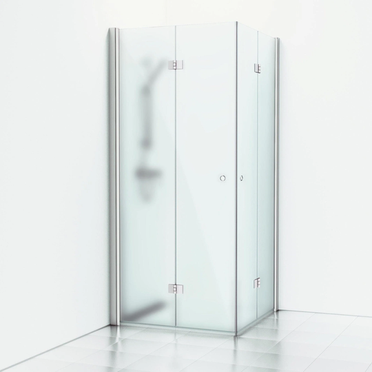 Svedbergs Skoga Dusjhjørne Leddet Matt Aluminium / 100x100cm Frostet Glass