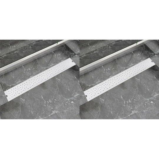 vidaXL lige bruseafløb 2 stk. boble 830 x 140 mm rustfrit stål