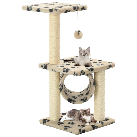 vidaXL kradsetræ til katte med sisal-kradsestolper 65 cm beige potespor