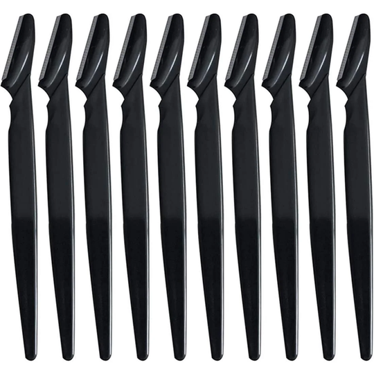 10x Øjenbrynsbarberknive - Sort