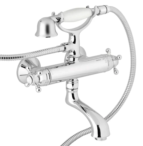 Damixa Tradition Kar-/Dusjarmatur m/Termostat inkl. Hånddusj, Krom