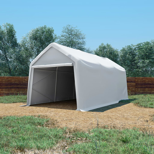 vidaXL opbevaringstelt PVC 550 g/m² 3 x 6 m hvid