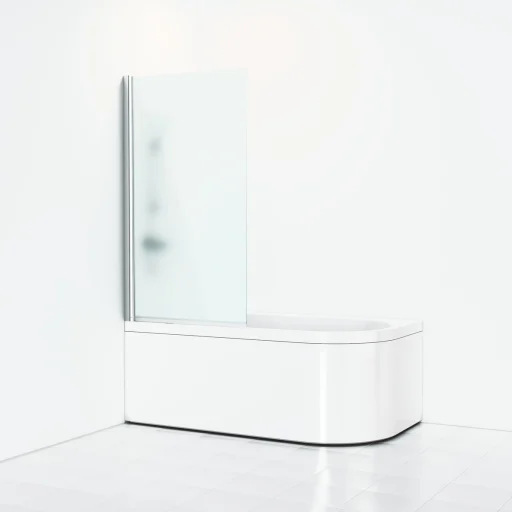 Svedbergs Skoga skjermvegg badekar 80 cm, frostet glass/blank alu