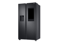 Samsung Family Hub RS6HA8891B1 - Køleskab/fryser - side-by-side med vanddispenser, isdispenser - Wi-Fi - bredde: 91.2 cm - dybde: 71.6 cm - højde: 178 cm - 614 liter - Klasse E - premium sort stål/sort