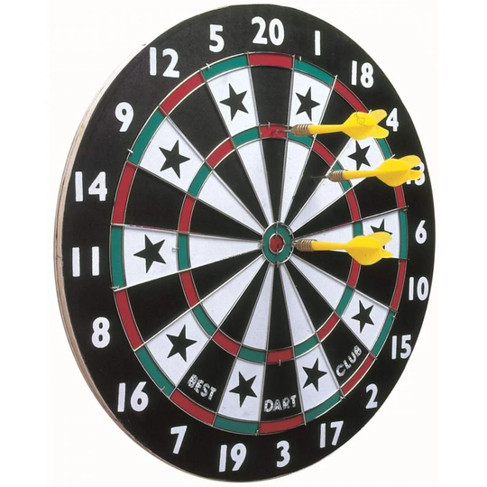 Dartskive med 6 pile