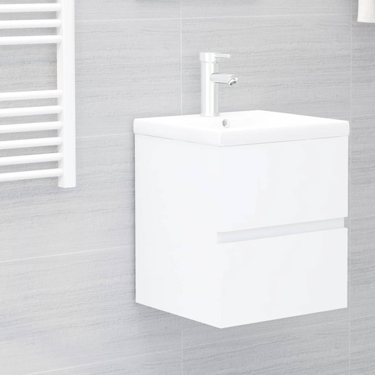 vidaXL vaskeskab 41x38,5x45 cm spånplade hvid
