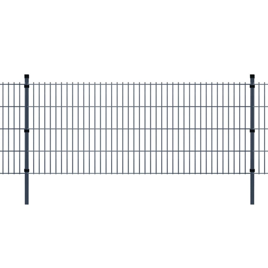 vidaXL 2D paneler og pæle til havehegn, 2008x830 mm, 42 m, Grå