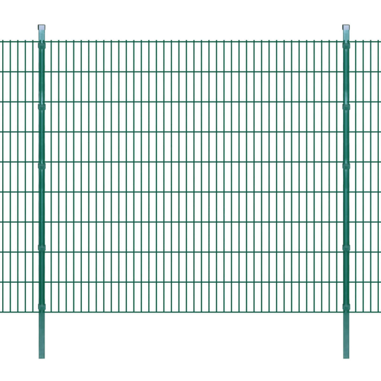 vidaXL 2D paneler og pæle til havehegn, 2.008x1.830 mm, 6 m, grønne