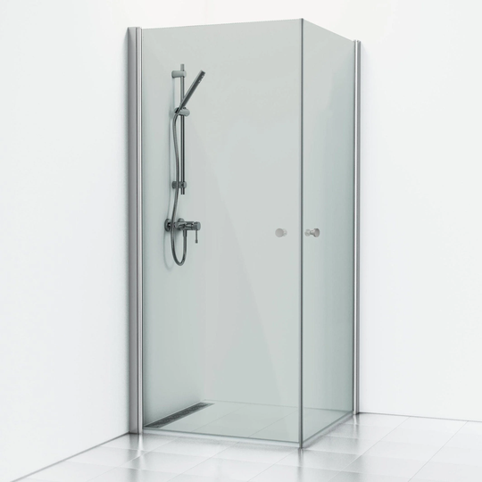 Svedbergs Skoga Dusjhjørne Rett - Røkfarget Glass Krom / 80x90cm