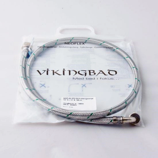 Vikingbad SIL Dn10 Neoperl Koplingsslange - L125cm Dusjkabinett 1/2"Rx1/2"B