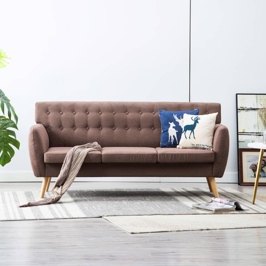 vidaXL 3-personers sofa stofbeklædning 172 x 70 x 82 cm brun