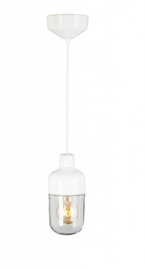 Ohm pendant 21.5cm (clear glass) (hvid)