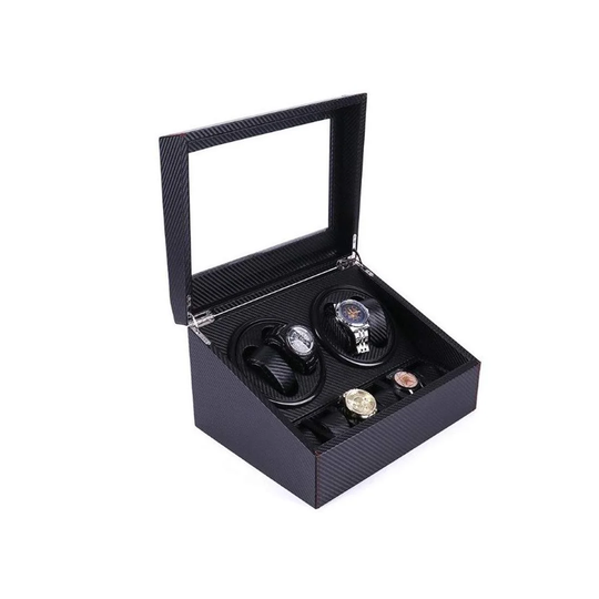 Watch Winder, imiteret læder - sort