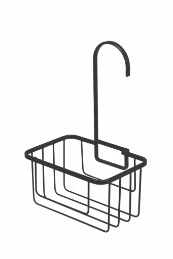 Hefe dusjkurv med knagg, sort