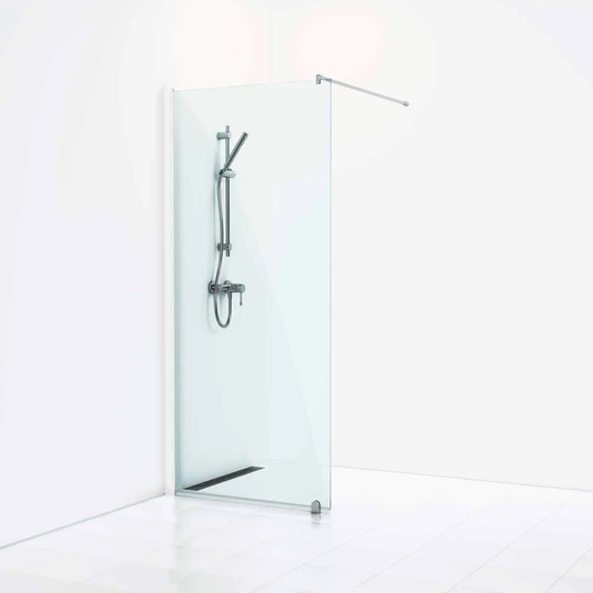 Svedbergs Skoga Dusjvegg Rett (Walk-in) Hvit Matt / 70cm Klart Glass