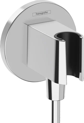 Hansgrohe FixFit S slangeuttak med integrert dusjholder, krom