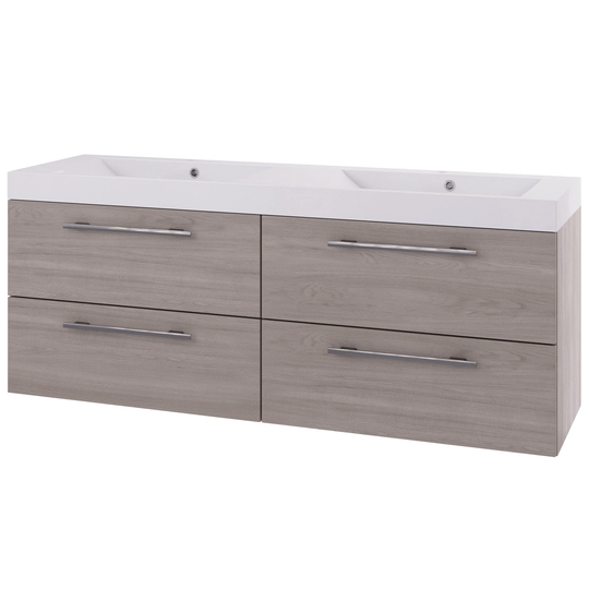 Linn Bad Ingrid D45cm Servantskap Lys eik / 160cm Dobbel 4 Skuffer