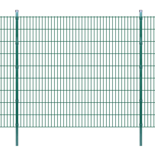 vidaXL 2D paneler og pæle til havehegn, 2.008x1.830 mm, 4 m, grønne