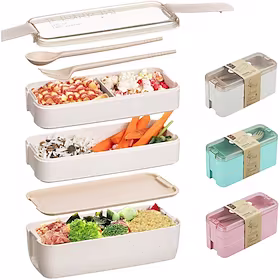 900 ml bærbar matboks 3 lag hvetestrå bento bokser mikrobølgeovn servise mat lagringsbeholder matboks 3 sett 1 sett