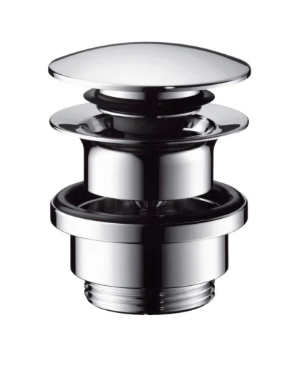 Hansgrohe push-open Bunnventil 1 1/4" med eller uten overløp, Krom