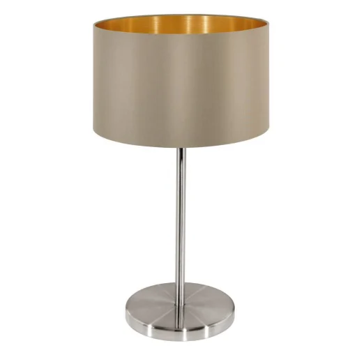 Maserlo Bordlampe Ø230 taupe/gull, E27, 60W