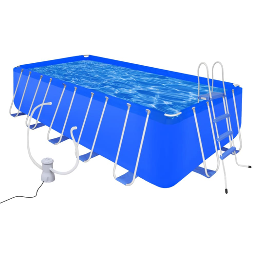 vidaXL swimmingpool med stige og pumpe 540x270x122 cm stål