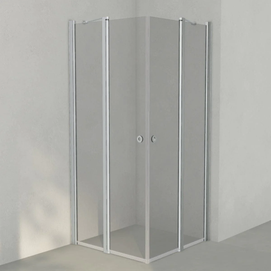 INR Iconic Nordic Rooms Dusjhjørne Linc 16 Måltilpasset Matt Aluminium / Grått Glass