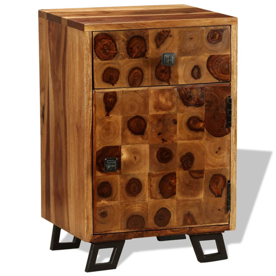 vidaXL natbord massivt sheeshamtræ 37 x 30 x 54 cm
