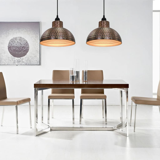 vidaXL loftlamper halvkugle 2 stk. kobberfarvet