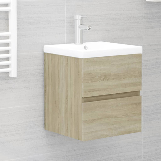 vidaXL vaskeskab 41x38,5x45 cm spånplade sonoma-eg