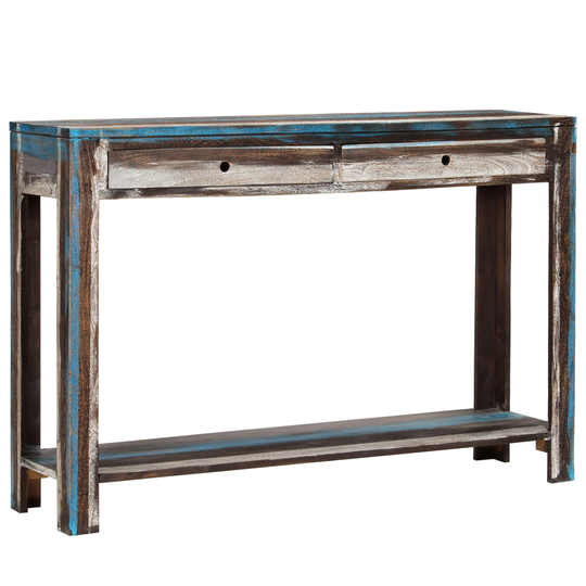 vidaXL konsolbord i massivt træ vintage 118 x 30 x 80 cm