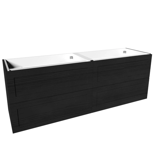 Vikingbad MIE Ramme Servantskap - Mål: B(60-180)Xh57xd46 cm Svart eik / 160cm Dobbel