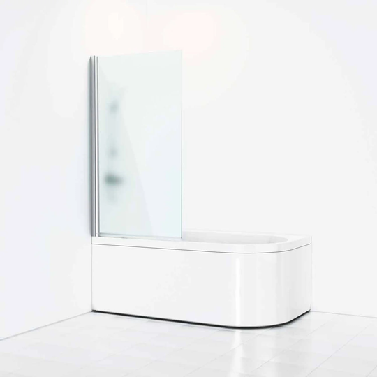 Svedbergs Skoga Rett Badekarvegg Krom / Frostet Glass