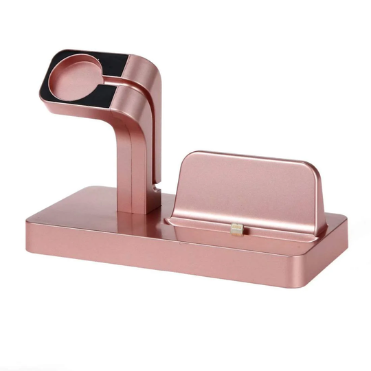 USB Ladestation kompatibel med Apple Watch og iPhone - Rose guld