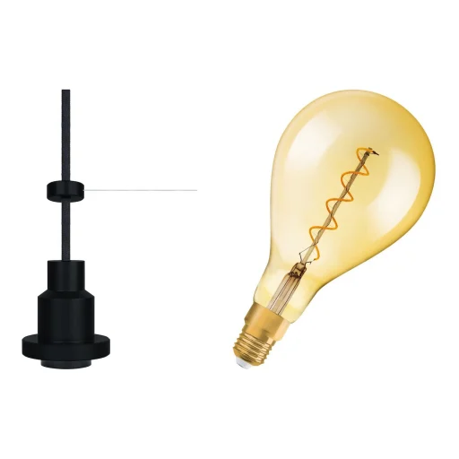 Ledvance Vintage 1906 PenduLum Pro pendeloppheng inkl. Dråpe XL LED 5W, sort