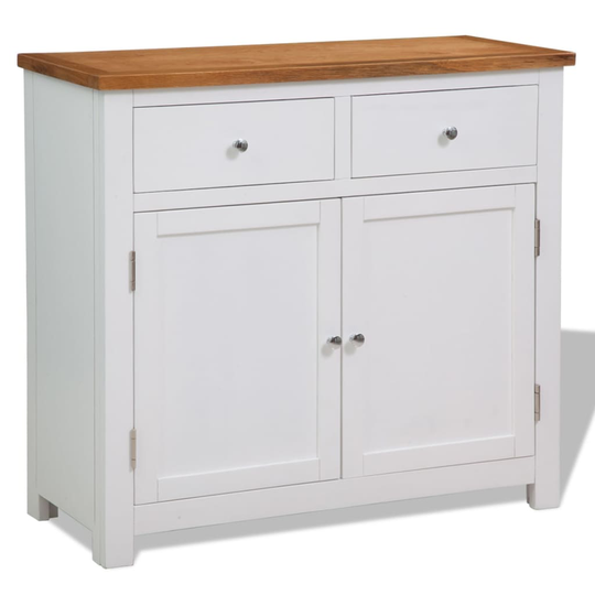 vidaXL skænk 90 x 33,5 x 83 cm massivt egetræ
