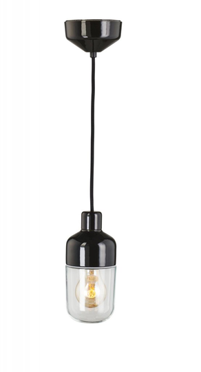 Ohm pendant 21.5cm (clear glass) (Sort)
