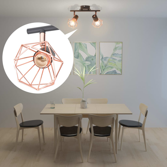 vidaXL loftslampe med 2 LED-filamentpærer 8 W