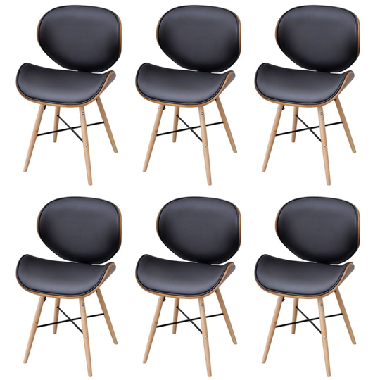 vidaXL spisebordsstole 6 stk. kunstlæder og bøjet træ